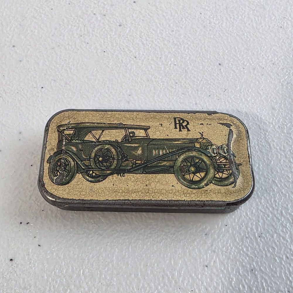 Vintage Potpourri Press Rolls-Royce Mini Sliding Tin Pill Container/Trinket Tin